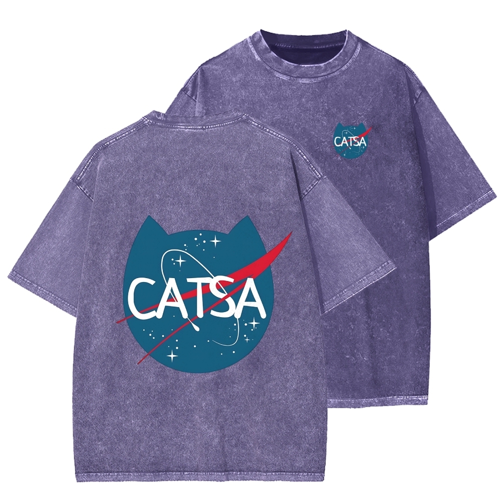 Front And Back Printing Washed T-shirt