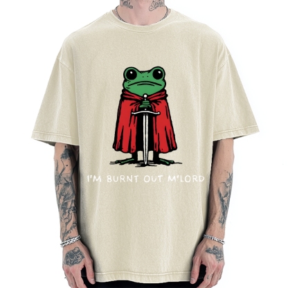 Young Frog My Lord I am exhausted Vintage Washed T-shirt