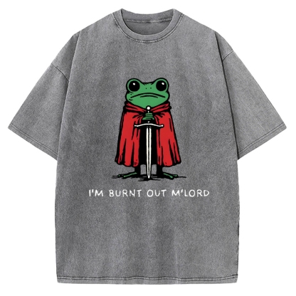 Young Frog My Lord I am exhausted Vintage Washed T-shirt