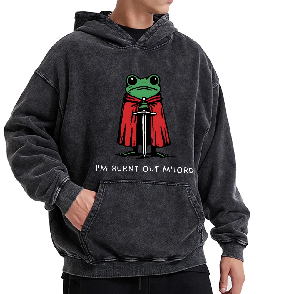 Young Frog: "My Lord, I am exhausted."Vintage Washed Hoodie