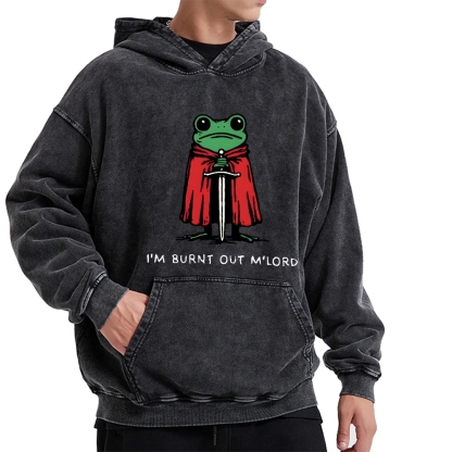 Young Frog: "My Lord, I am exhausted."Vintage Washed Hoodie