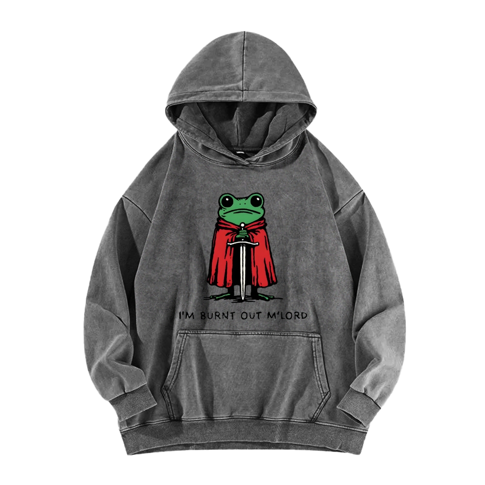 Young Frog: "My Lord, I am exhausted."Vintage Washed Hoodie