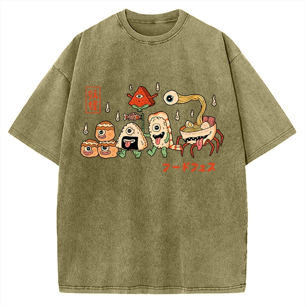 Yokai Food Fest Vintage Washed T-shirt