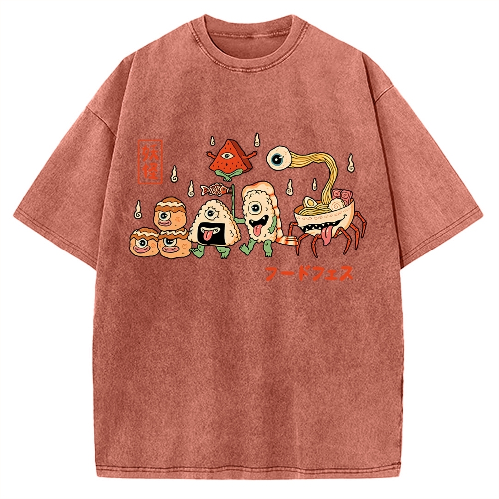 Yokai Food Fest Vintage Washed T-shirt
