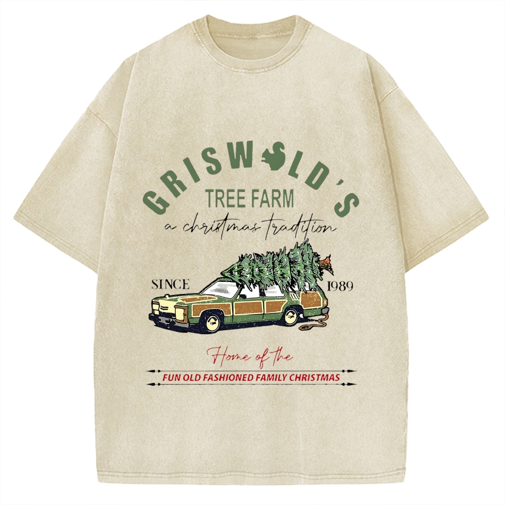 Griswold Christmas Tree Farm Vintage Washed T-shirt