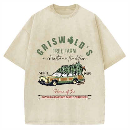 Griswold Christmas Tree Farm Vintage Washed T-shirt