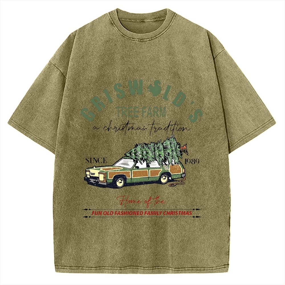 Griswold Christmas Tree Farm Vintage Washed T-shirt