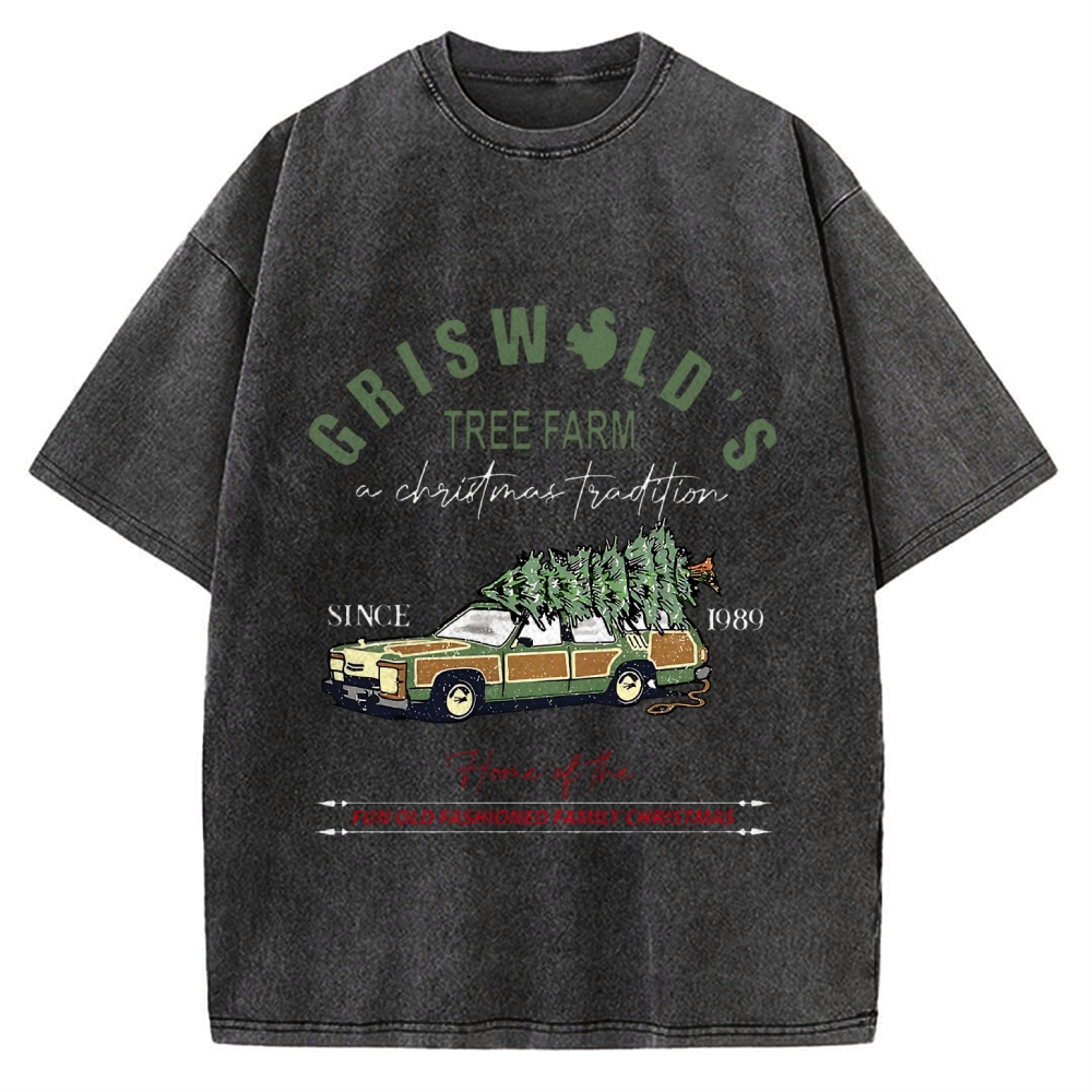 Griswold Christmas Tree Farm Vintage Washed T-shirt