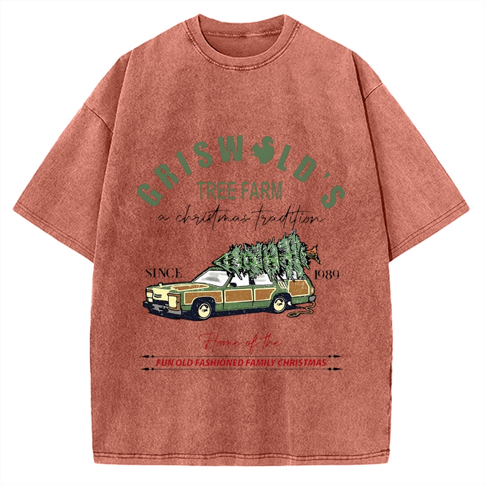 Griswold Christmas Tree Farm Vintage Washed T-shirt