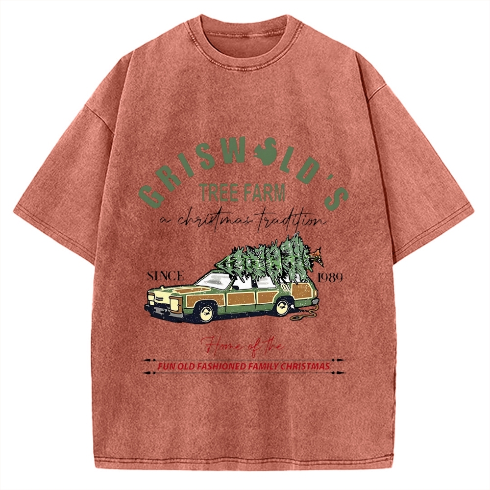 Griswold Christmas Tree Farm Vintage Washed T-shirt
