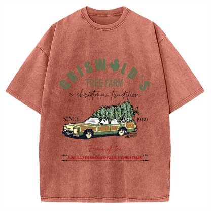 Griswold Christmas Tree Farm Vintage Washed T-shirt