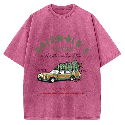 Griswold Christmas Tree Farm Vintage Washed T-shirt