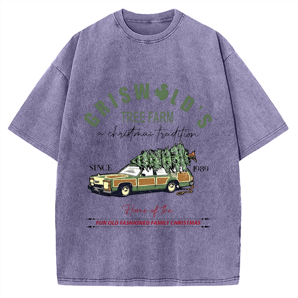 Griswold Christmas Tree Farm Vintage Washed T-shirt