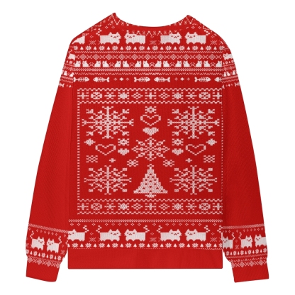 Cat Eating Ramen Christmas Ugly Sweatshirt