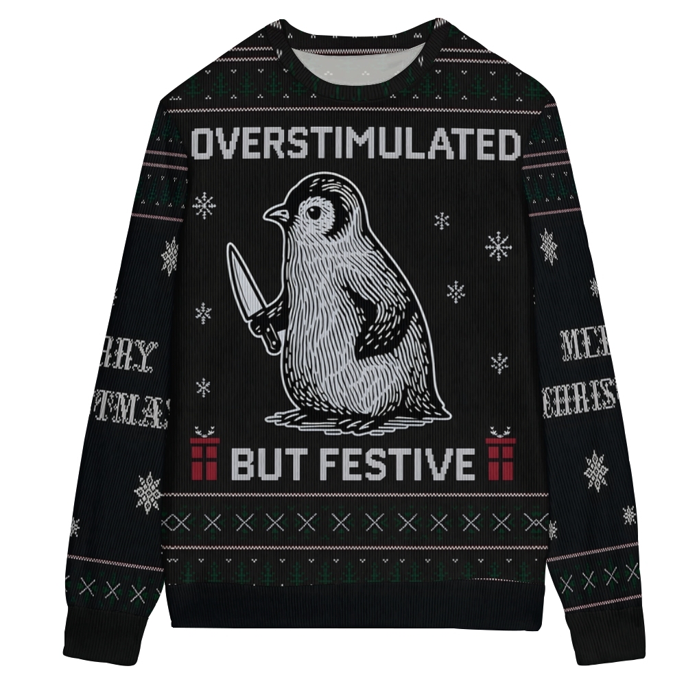 Penguin-themed but festive Christmas Ugly Sweatshirt