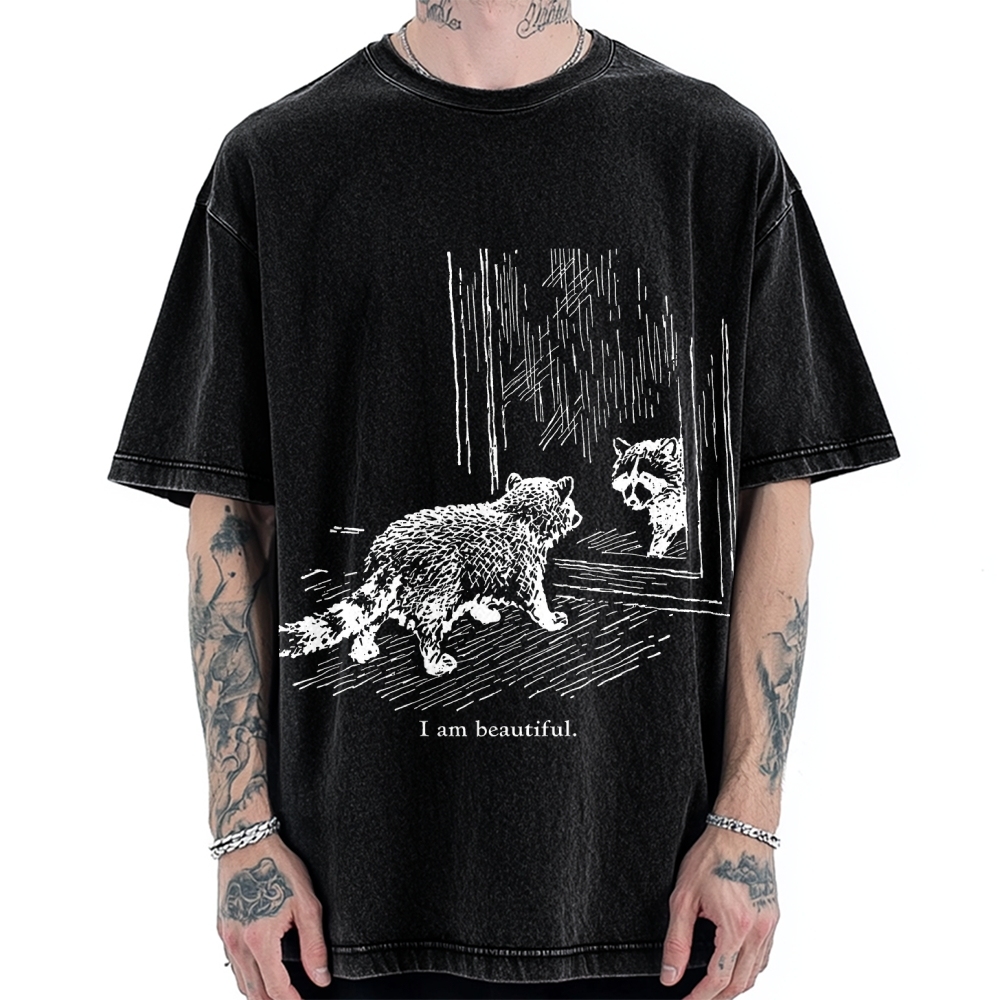 Beautiful Raccoon Vintage Washed T-shirt