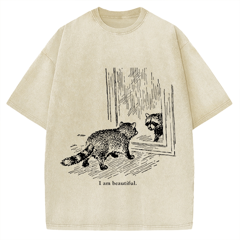 Beautiful Raccoon Vintage Washed T-shirt