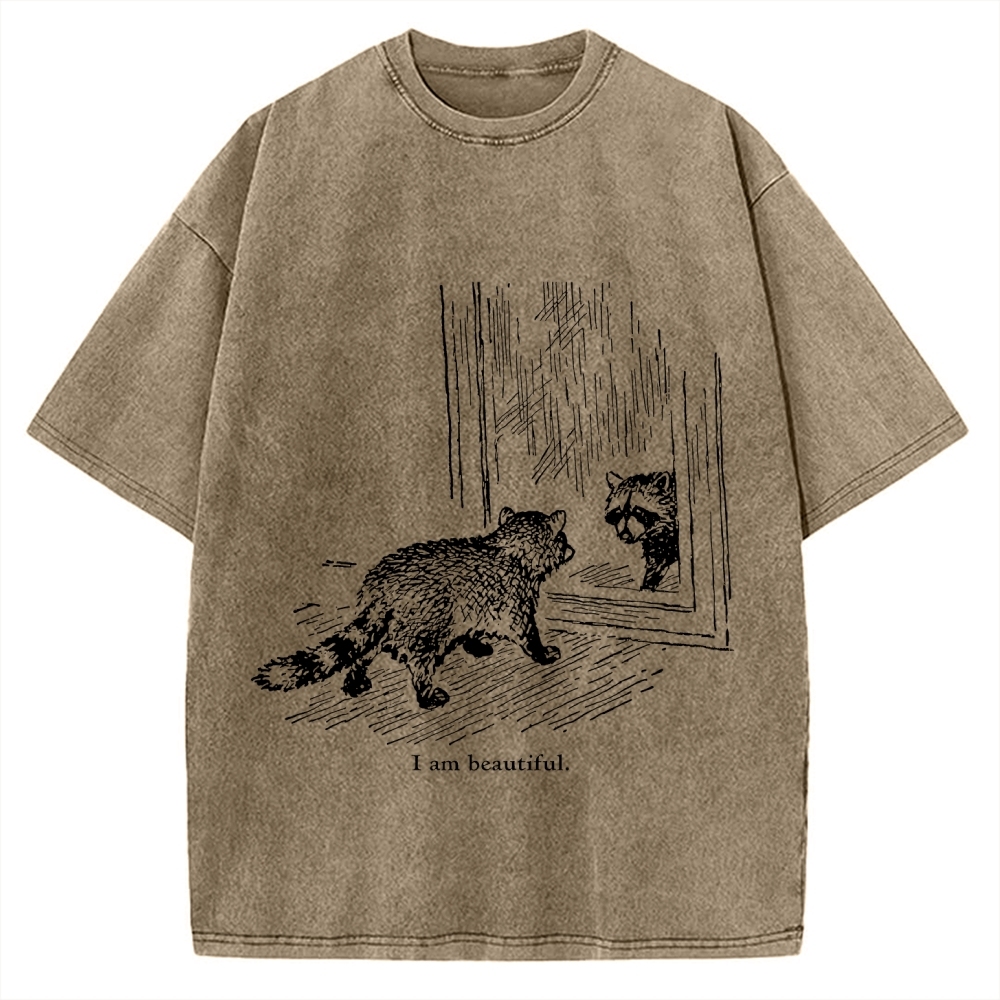 Beautiful Raccoon Vintage Washed T-shirt