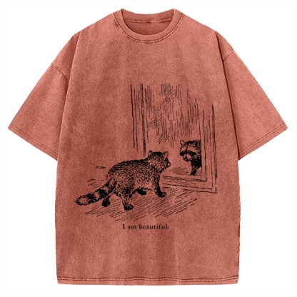 Beautiful Raccoon Vintage Washed T-shirt