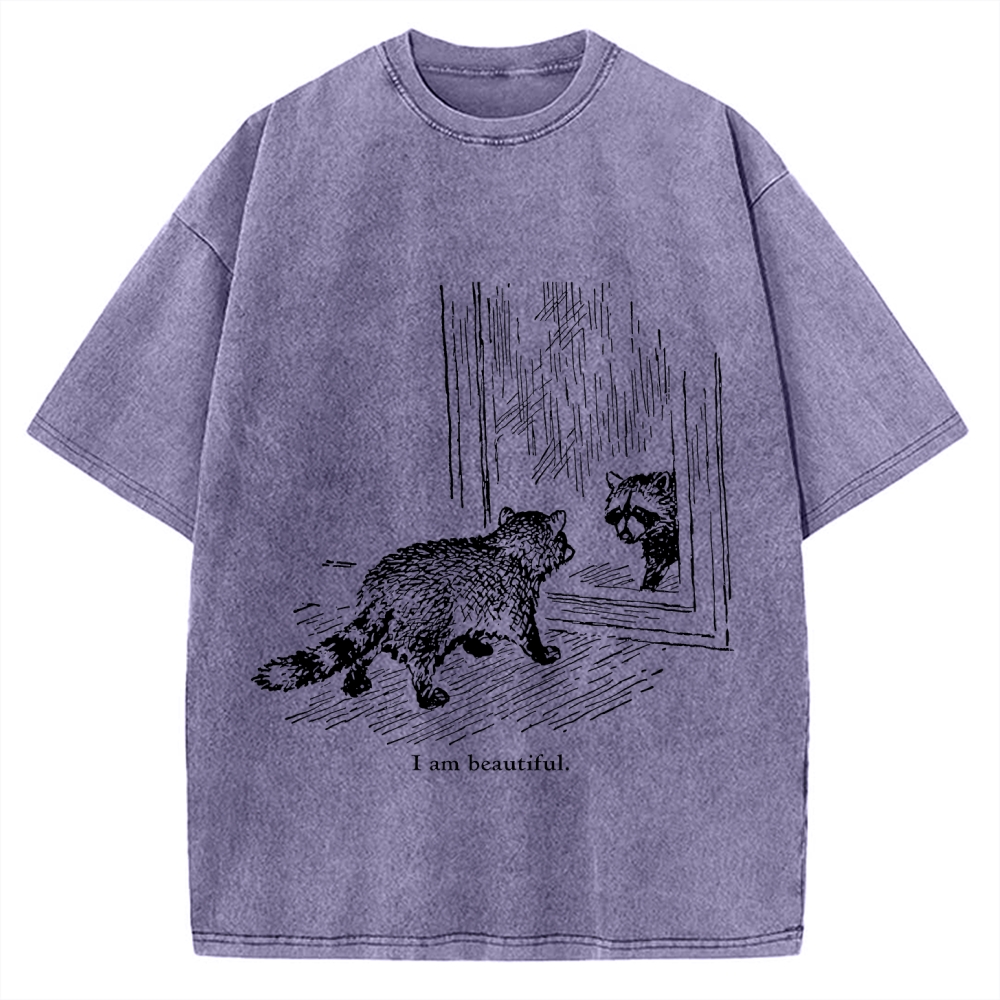 Beautiful Raccoon Vintage Washed T-shirt