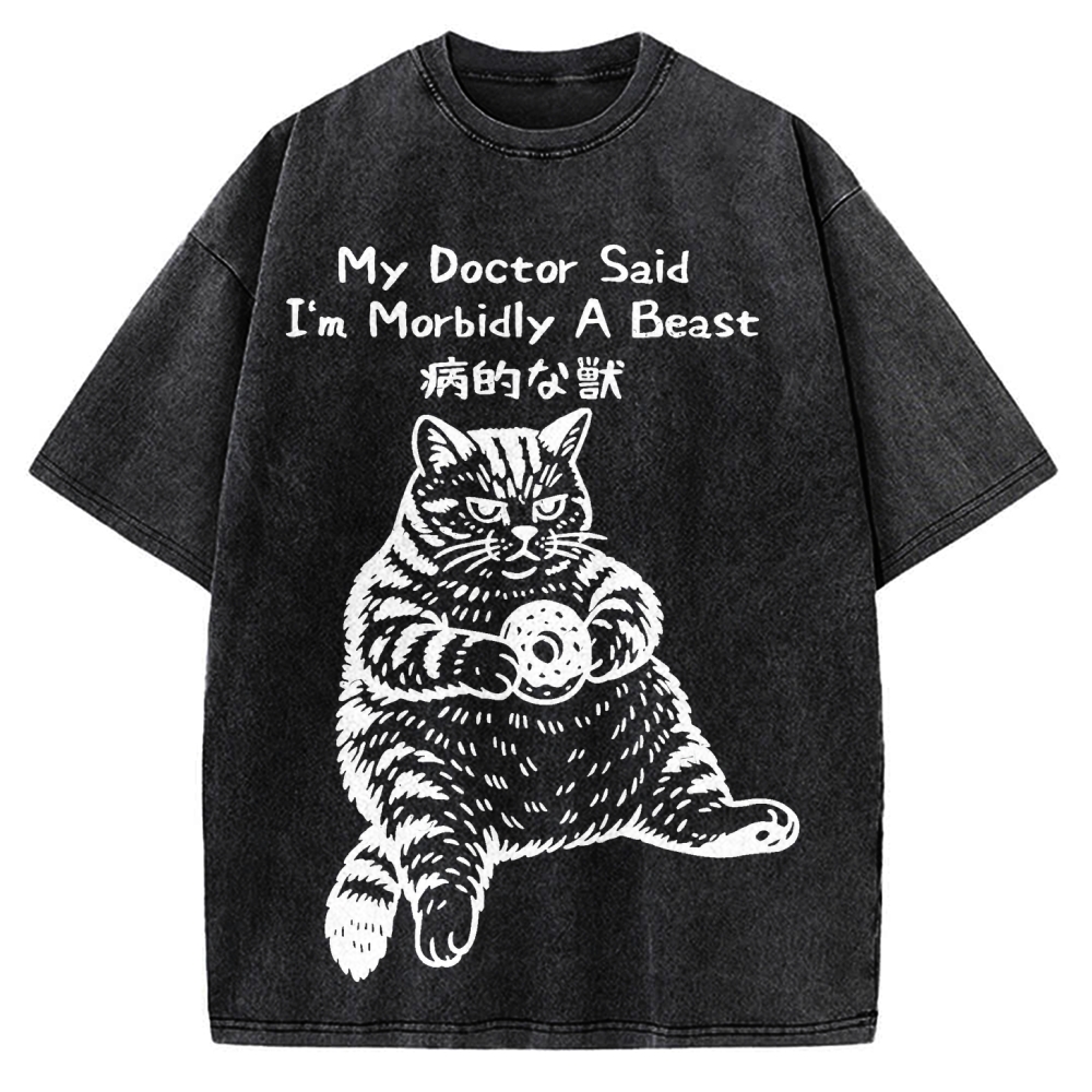 Lazy Fat Cat Vintage Washed T-shirt