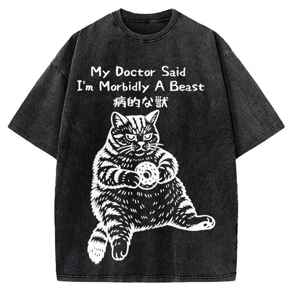 Lazy Fat Cat Vintage Washed T-shirt