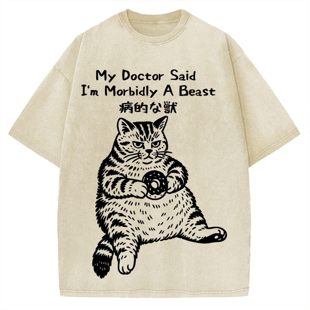 Lazy Fat Cat Vintage Washed T-shirt