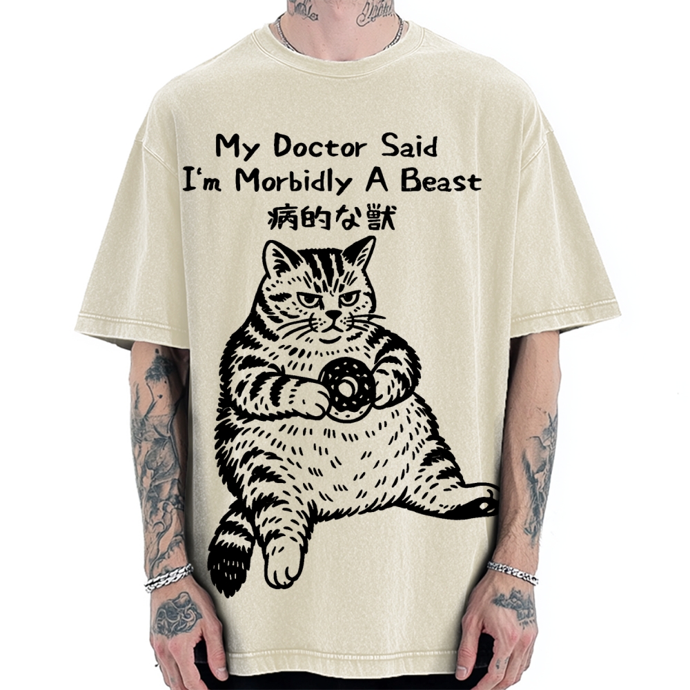 Lazy Fat Cat Vintage Washed T-shirt