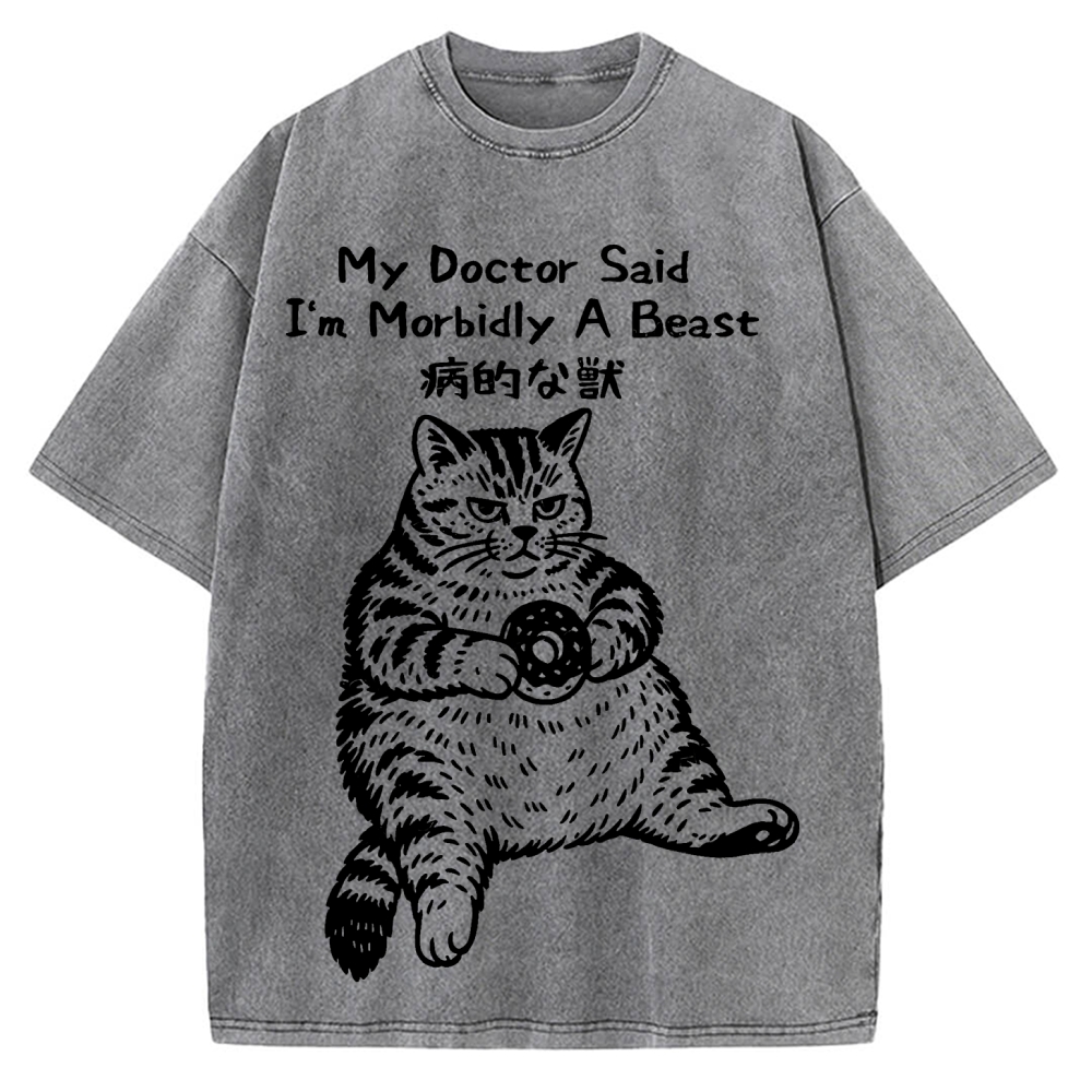 Lazy Fat Cat Vintage Washed T-shirt