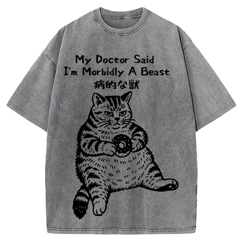 Lazy Fat Cat Vintage Washed T-shirt