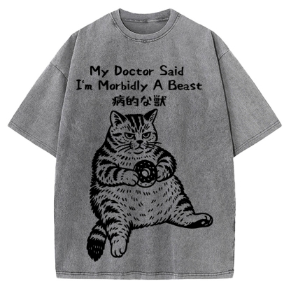 Lazy Fat Cat Vintage Washed T-shirt