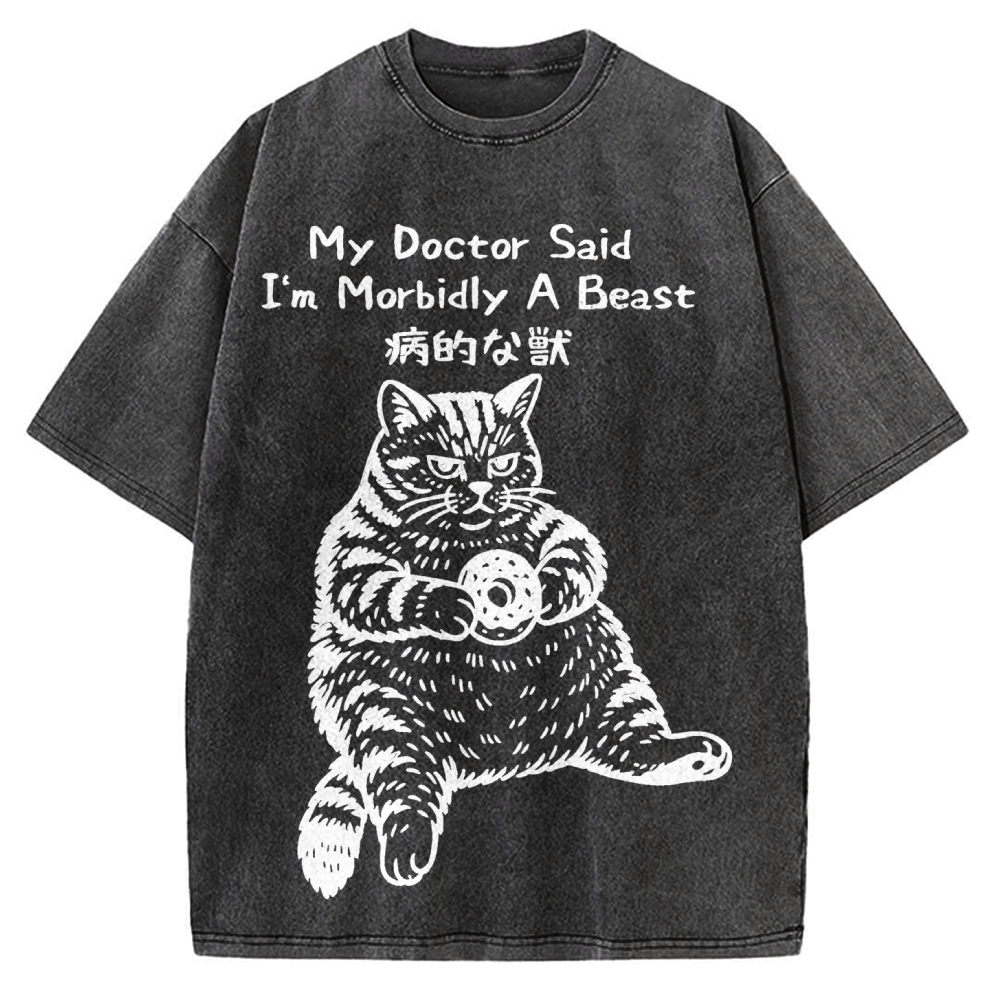 Lazy Fat Cat Vintage Washed T-shirt
