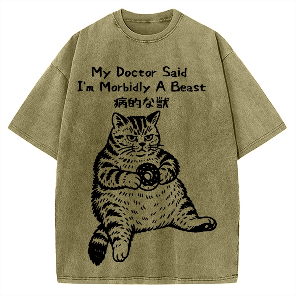 Lazy Fat Cat Vintage Washed T-shirt