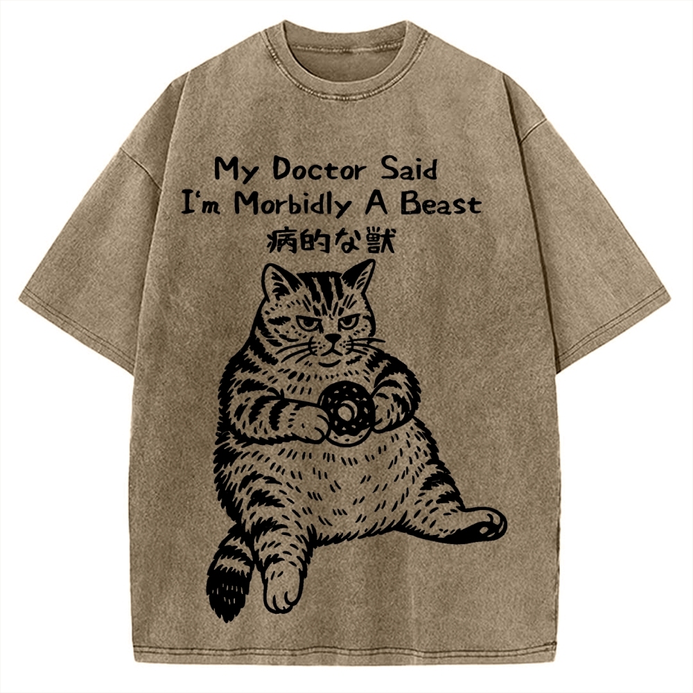 Lazy Fat Cat Vintage Washed T-shirt
