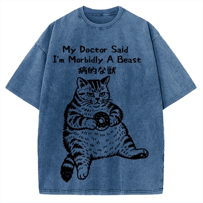 Lazy Fat Cat Vintage Washed T-shirt