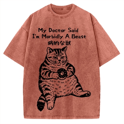Lazy Fat Cat Vintage Washed T-shirt