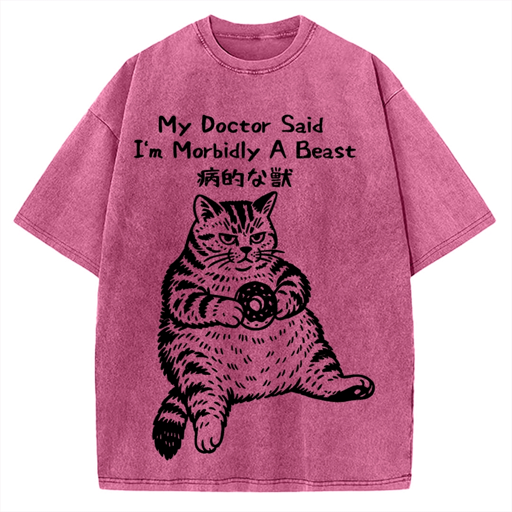 Lazy Fat Cat Vintage Washed T-shirt