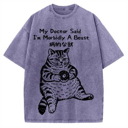 Lazy Fat Cat Vintage Washed T-shirt