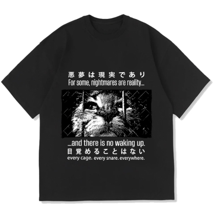 Night Cat Cotton casual T-shirt