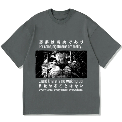 Night Cat Cotton casual T-shirt