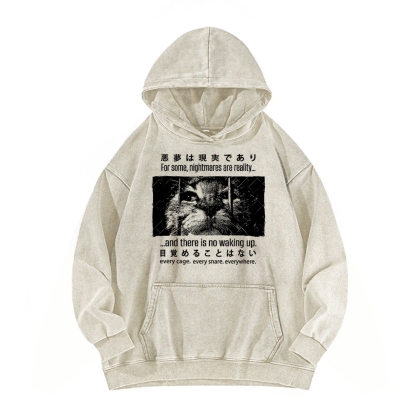 Nightmare Cat Vintage Washed Hoodie