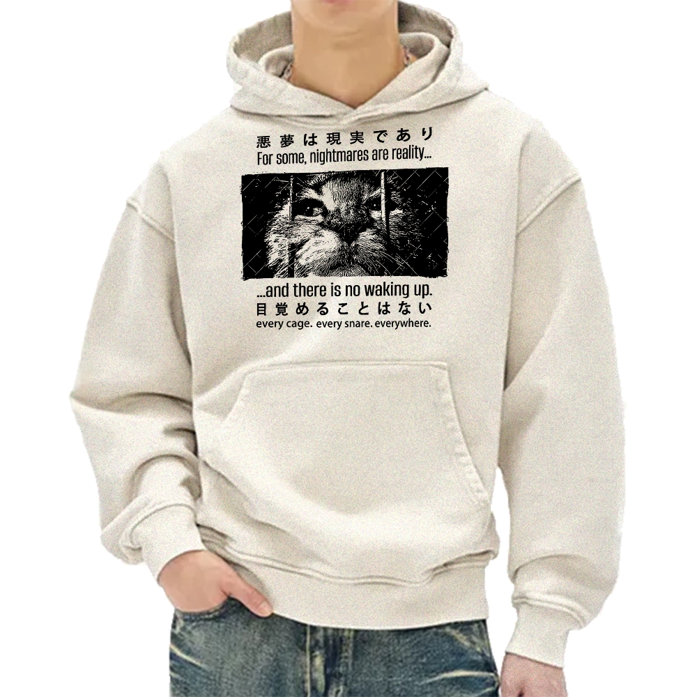 Nightmare Cat Vintage Washed Hoodie