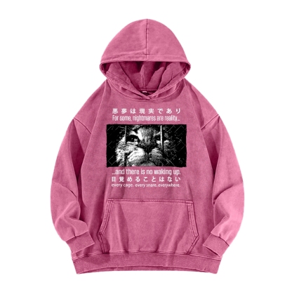 Nightmare Cat Vintage Washed Hoodie