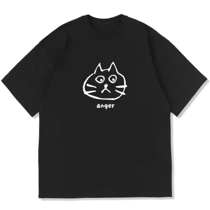 Anger Cat Cotton casual T-shirt
