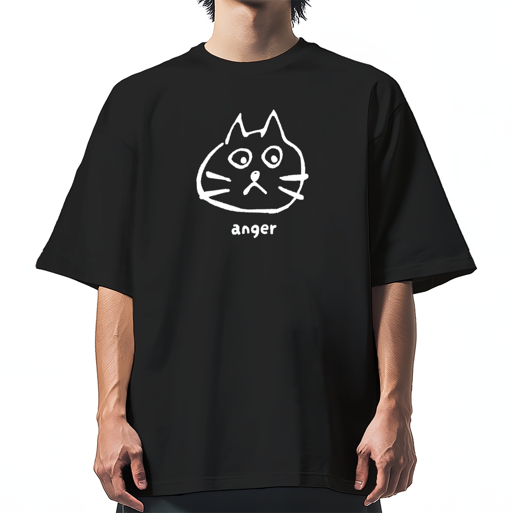 Anger Cat Cotton casual T-shirt
