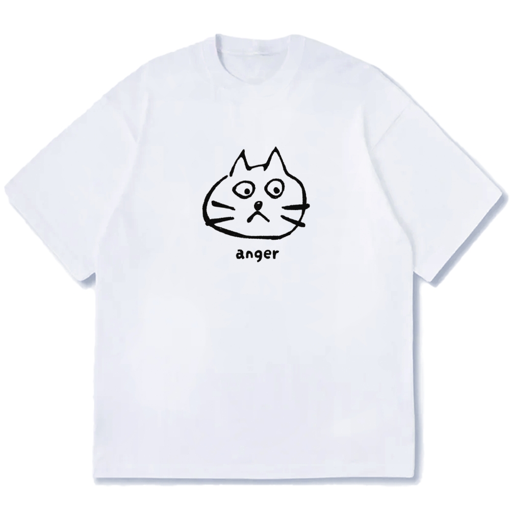 Anger Cat Cotton casual T-shirt