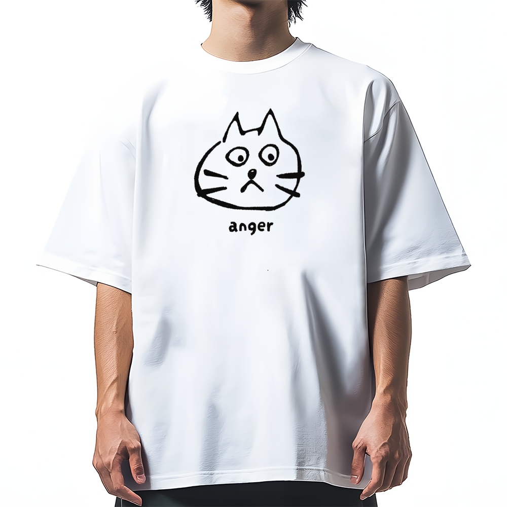 Anger Cat Cotton casual T-shirt