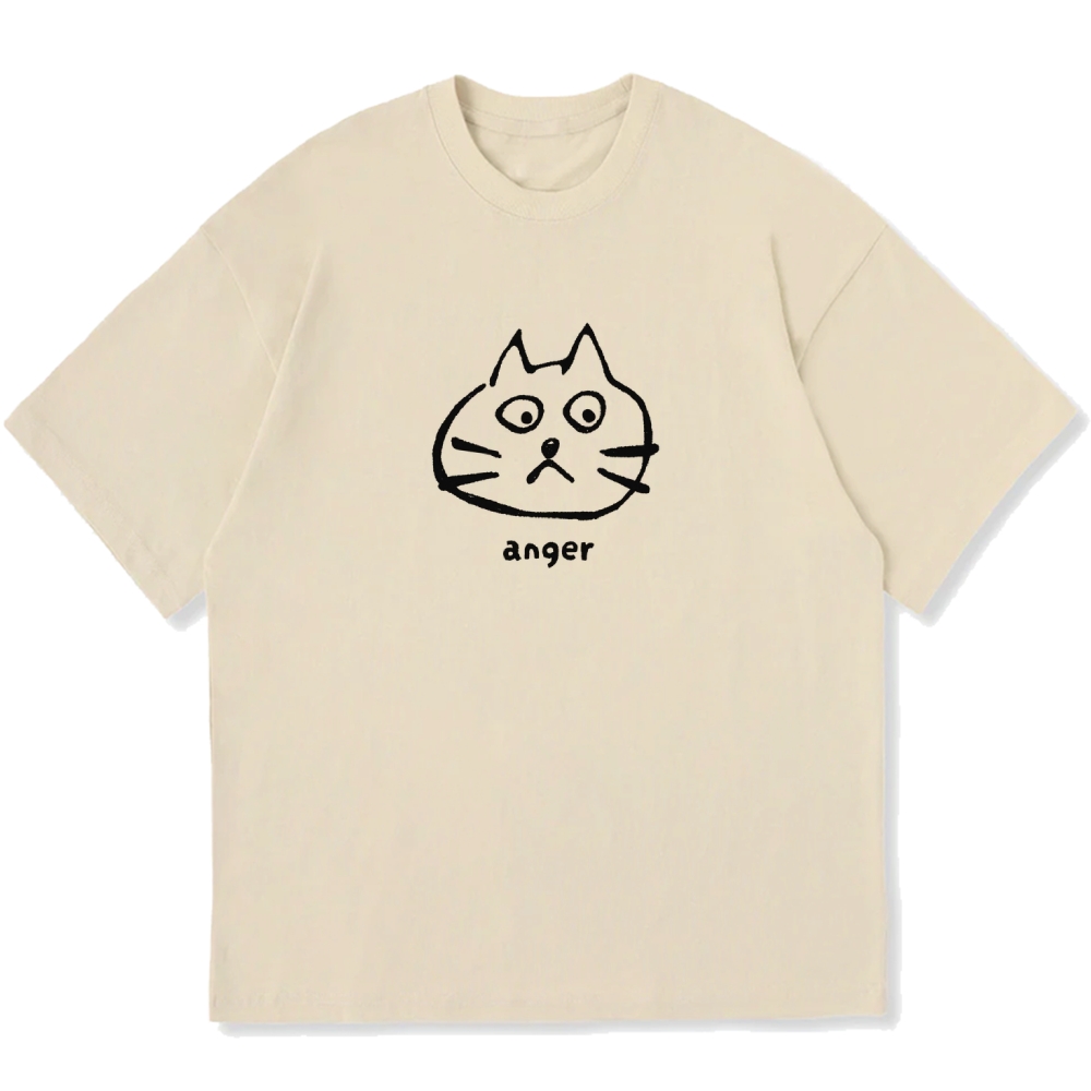 Anger Cat Cotton casual T-shirt