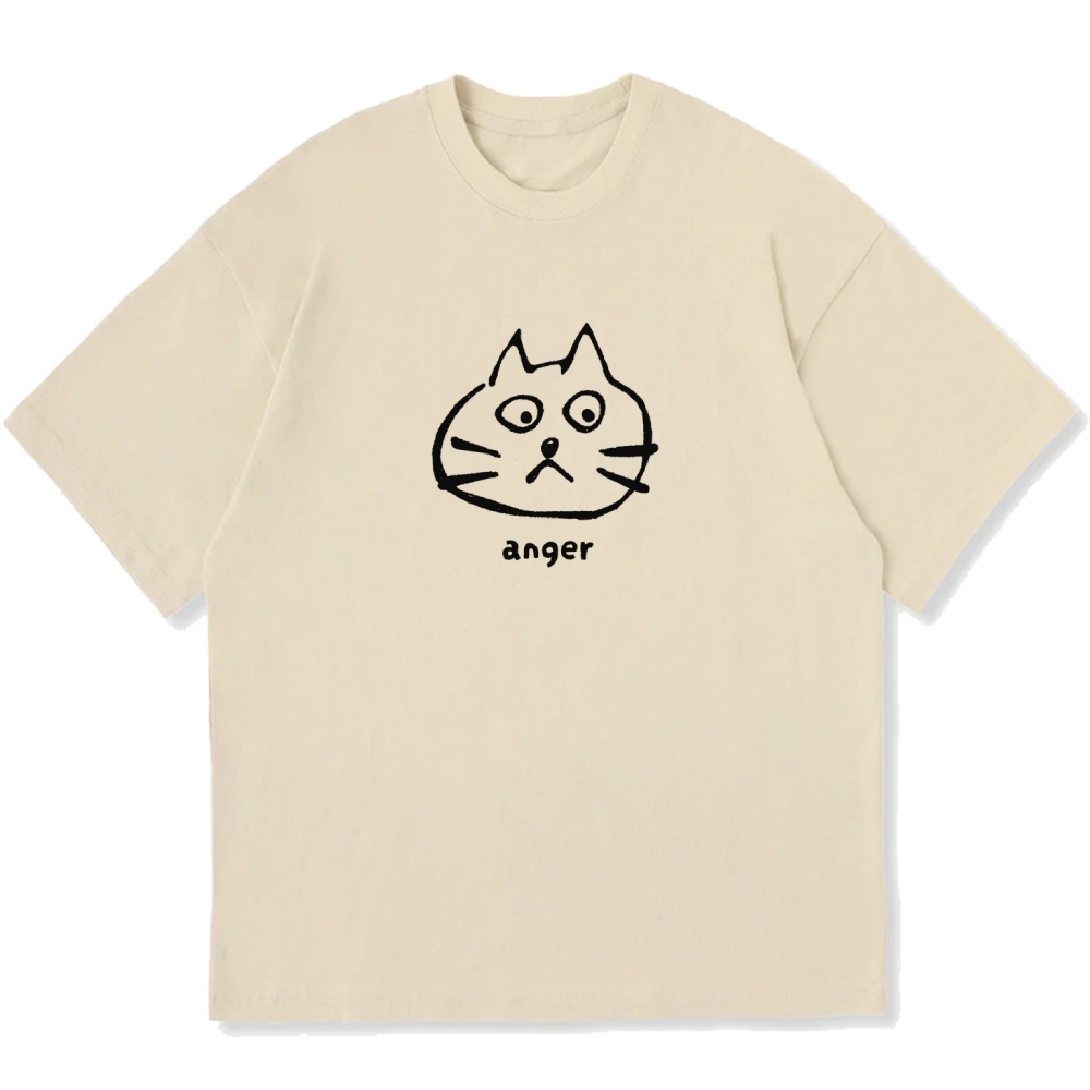 Anger Cat Cotton casual T-shirt