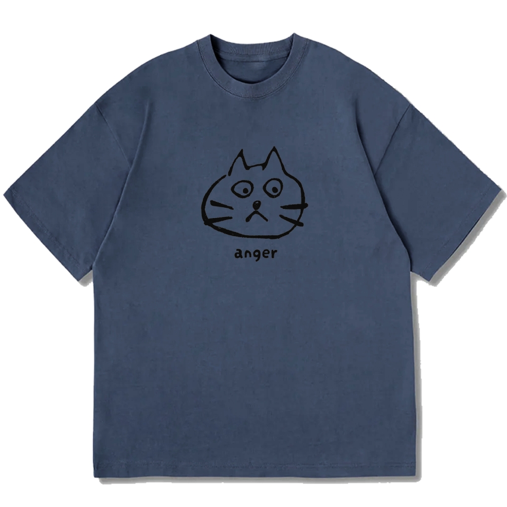 Anger Cat Cotton casual T-shirt